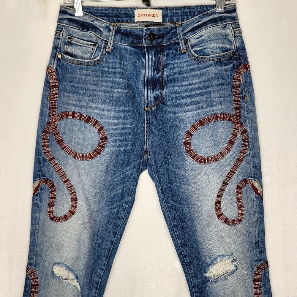 DRIFTWOOD Snake Embroidery Joyce Jeans‎ Size 25 - Picture 2 of 10